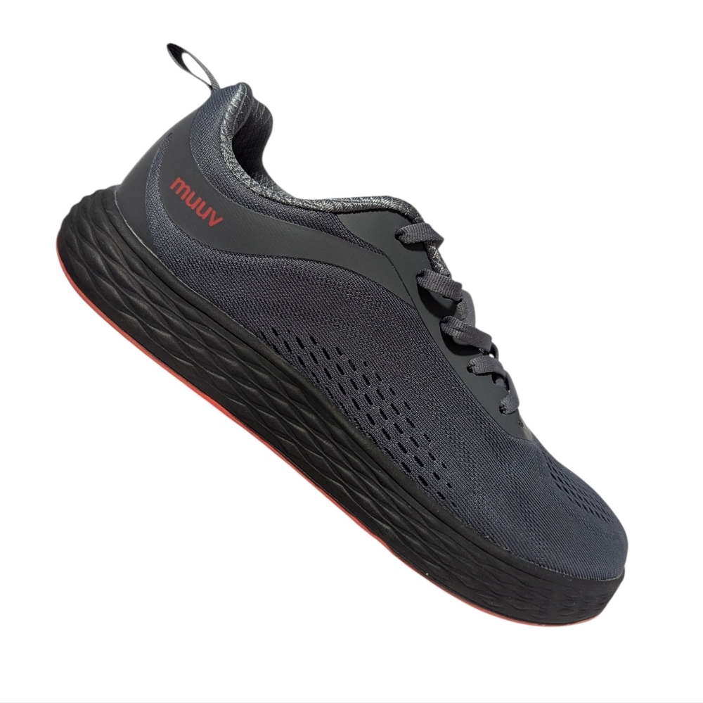 Muuv Flow men's zero-drop running shoes with a wide toe, in a dark gray Euro 41
